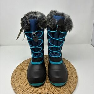 Kamik Kids Size 4 Navy Blue Waterproof Winter Snow Boots Vegan NWT -40
